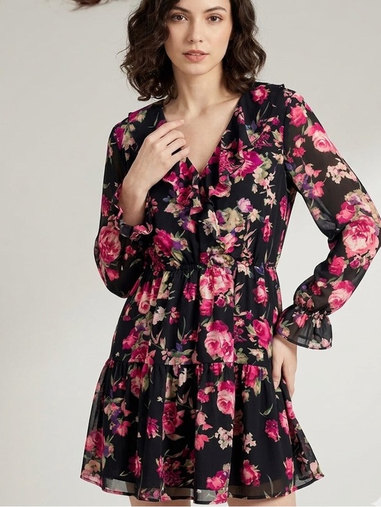 Joie Dresses & Skirts - Joie L floral dress 100% silk ruffle Whimsigoth cottagecore tiered romantic…
